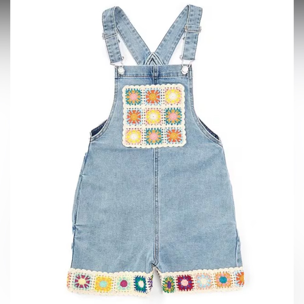 Tractr Sleeveless Crocheted-Trim Romper